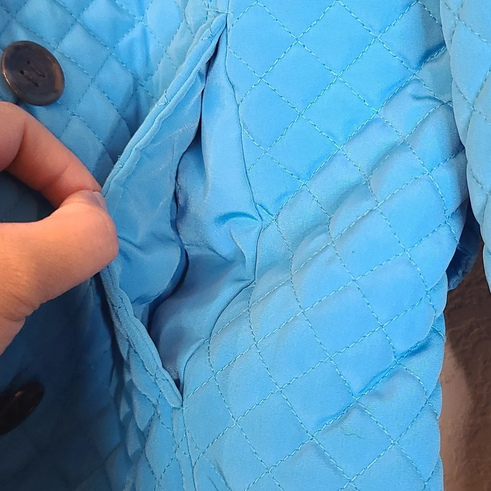 EXCELLENT CONDITION CALVIN KLEIN QUILTED BLUE HOODED JACKET MEDIUM_8